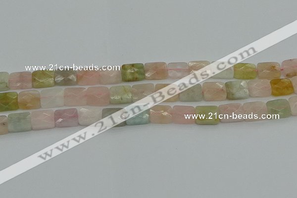 CMG180 15.5 inches 8*10mm faceetd rectangle morganite beads