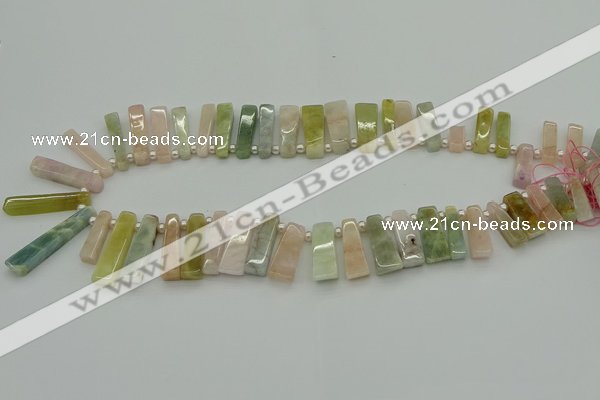 CMG190 Top drilled 6*15mm - 8*30mm sticks morganite beads