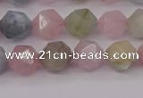 CMG202 15.5 inches 8mm faceted nuggets morganite gemstone beads