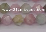 CMG203 15.5 inches 10mm faceted nuggets morganite gemstone beads