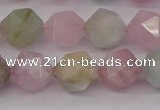 CMG204 15.5 inches 12mm faceted nuggets morganite gemstone beads