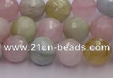 CMG211 15.5 inches 8mm faceted round morganite beads wholesale