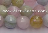 CMG212 15.5 inches 10mm faceted round morganite beads wholesale