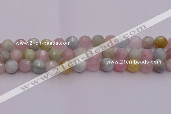 CMG213 15.5 inches 12mm faceted round morganite beads wholesale