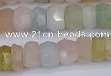 CMG217 15.5 inches 5*9mm faceted rondelle morganite beads