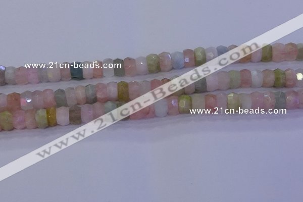 CMG221 15.5 inches 5*8mm faceted rondelle morganite beads