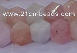 CMG226 15.5 inches 12*14mm - 14*16mm faceted nuggets morganite beads