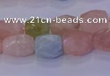 CMG229 15.5 inches 10*12mm - 12*16mm faceted nuggets morganite beads