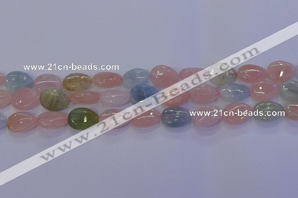 CMG231 15.5 inches 8*12mm flat teardrop morganite beads wholesale