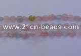 CMG253 15.5 inches 10mm faceted coin morganite beads