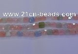 CMG259 15.5 inches 10*10mm faceted square morganite beads