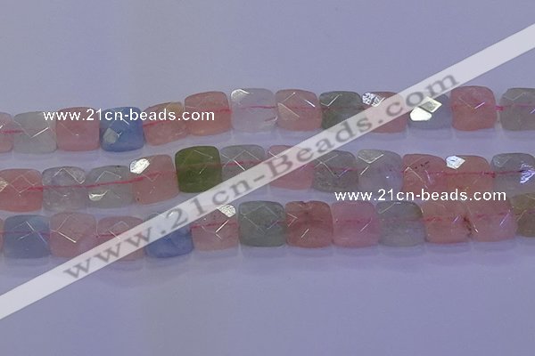 CMG261 15.5 inches 14*14mm faceted square morganite beads