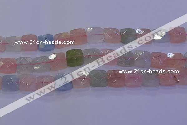 CMG262 15.5 inches 16*16mm faceted square morganite beads