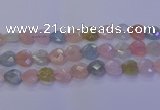 CMG285 15.5 inches 14*14mm faceted heart morganite beads