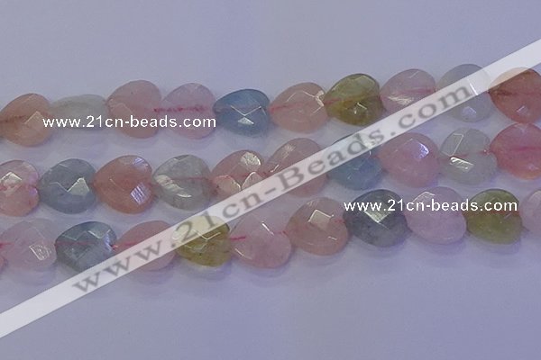 CMG286 15.5 inches 16*16mm faceted heart morganite beads