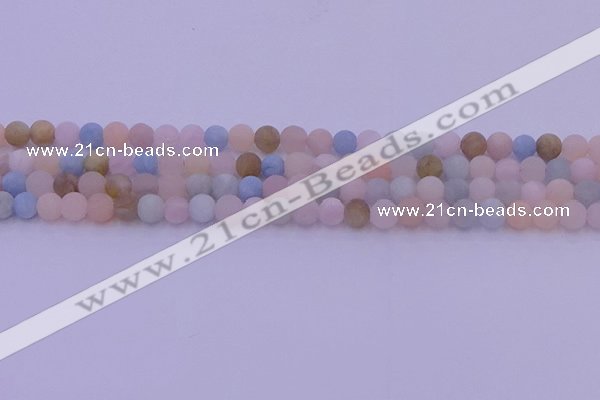 CMG301 15.5 inches 6mm round matte morganite beads wholesale