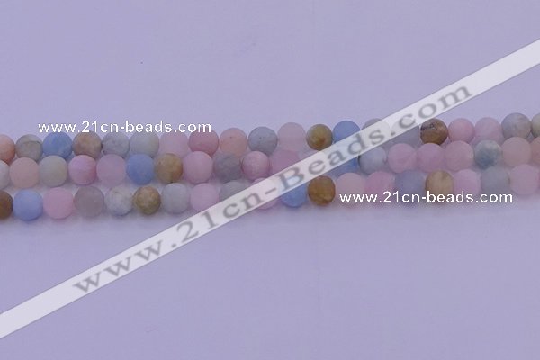 CMG302 15.5 inches 8mm round matte morganite beads wholesale