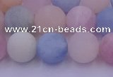 CMG304 15.5 inches 12mm round matte morganite beads wholesale