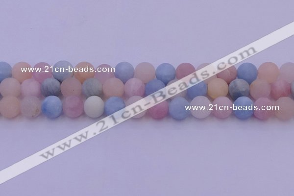 CMG304 15.5 inches 12mm round matte morganite beads wholesale