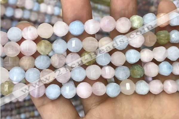 CMG308 15.5 inches 8mm faceted round morganite beads