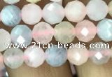 CMG321 15.5 inches 6mm faceted round morganite gemstone beads