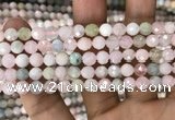 CMG345 15.5 inches 6mm faceted round morganite beads wholesale