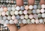 CMG347 15.5 inches 10mm faceted round morganite beads wholesale