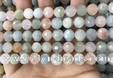 CMG381 15.5 inches 10mm faceted round morganite gemstone beads