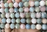 CMG382 15.5 inches 12mm faceted round morganite gemstone beads