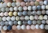 CMG387 15.5 inches 8mm faceted round morganite beads wholesale