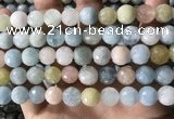 CMG388 15.5 inches 10mm faceted round morganite beads wholesale