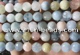 CMG389 15.5 inches 12mm faceted round morganite beads wholesale