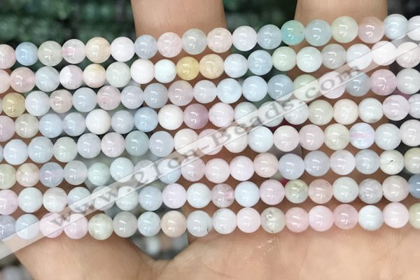 CMG401 15.5 inches 4mm round morganite beads wholesale