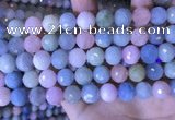 CMG418 15.5 inches 12mm faceted round morganite gemstone beads