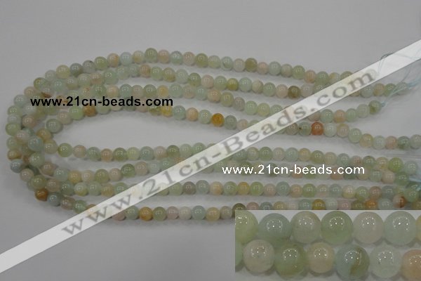 CMG51 15.5 inches 6mm round natural morganite beads wholesale