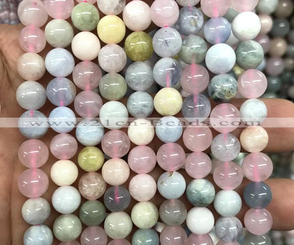 CMG516 15 inches 8mm round morganite gemstone beads