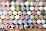 CMG516 15 inches 8mm round morganite gemstone beads