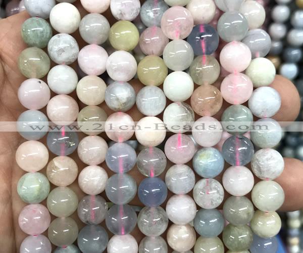 CMG517 15 inches 9mm round morganite gemstone beads