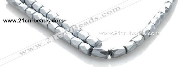 CMH01 16 inches 6*8mm faceted column magnetic hematite beads