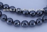 CMH03 16 inches 6mm faceted round magnetic hematite beads