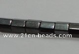 CMH107 15.5 inches 5*6mm faceted tube magnetic hematite beads