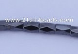 CMH12 16 inches 6*8mm faceted column magnetic hematite beads