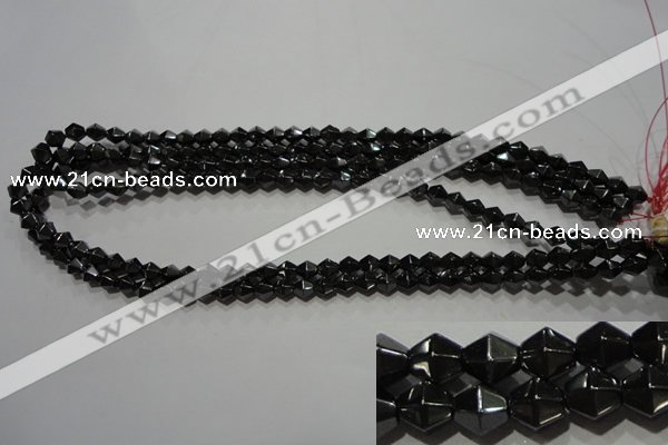 CMH135 15.5 inches 6*6mm faceted bicone magnetic hematite beads