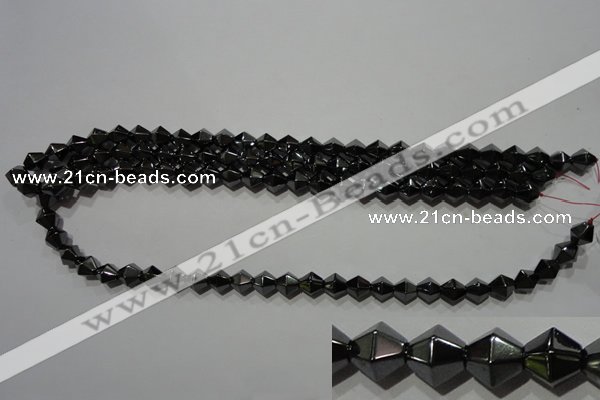 CMH136 15.5 inches 8*8mm faceted bicone magnetic hematite beads