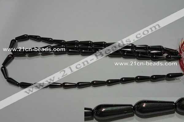 CMH139 15.5 inches 6*16mm teardrop magnetic hematite beads