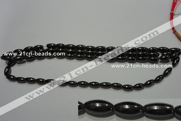 CMH148 15.5 inches 6*12mm rice magnetic hematite beads wholesale