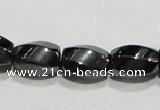 CMH156 15.5 inches 5*8mm twisted rice magnetic hematite beads