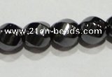 CMH157 15.5 inches 8*8mm twisted rice magnetic hematite beads