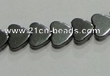 CMH174 15.5 inches 6*6mm heart magnetic hematite beads wholesale