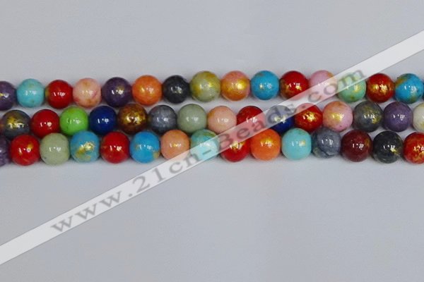 CMJ1014 15.5 inches 12mm round mixed Mashan jade beads wholesale